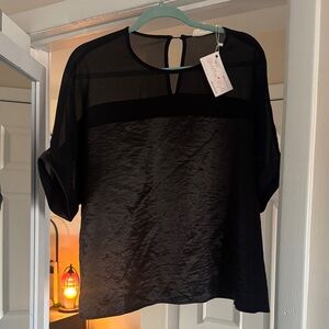 Vine & Love Black Sheer Blouse